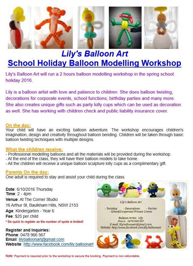 School Holiday Balloon Modelling Workshop