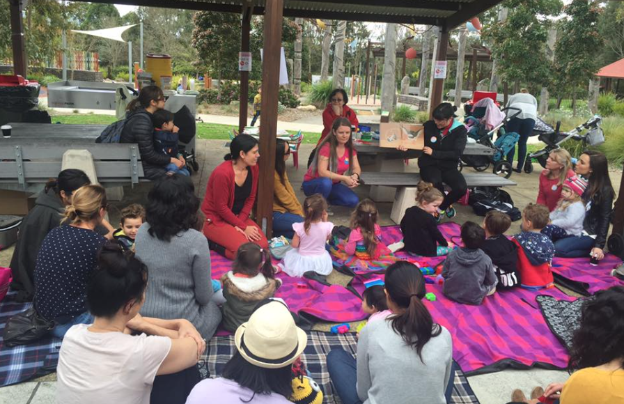 Story time and craft at Livvi's Place, Yamble Reserve