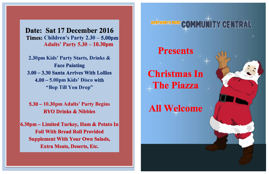 Wentworth Point Kids and Adults Christmas Parties