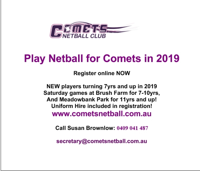 Comets Netball Registration