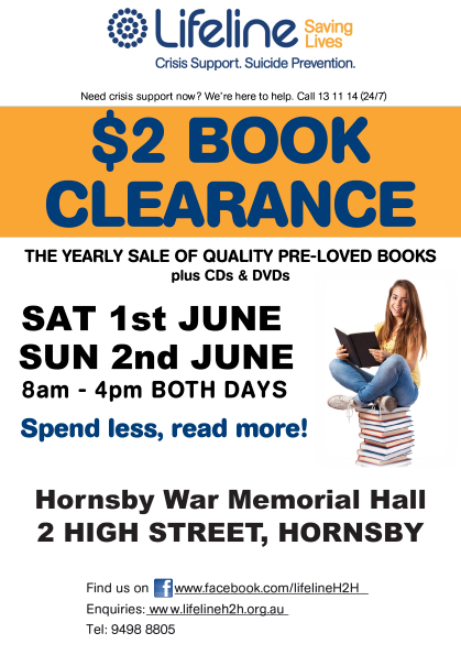 Lifeline $2 Book Clearance, Hornsby