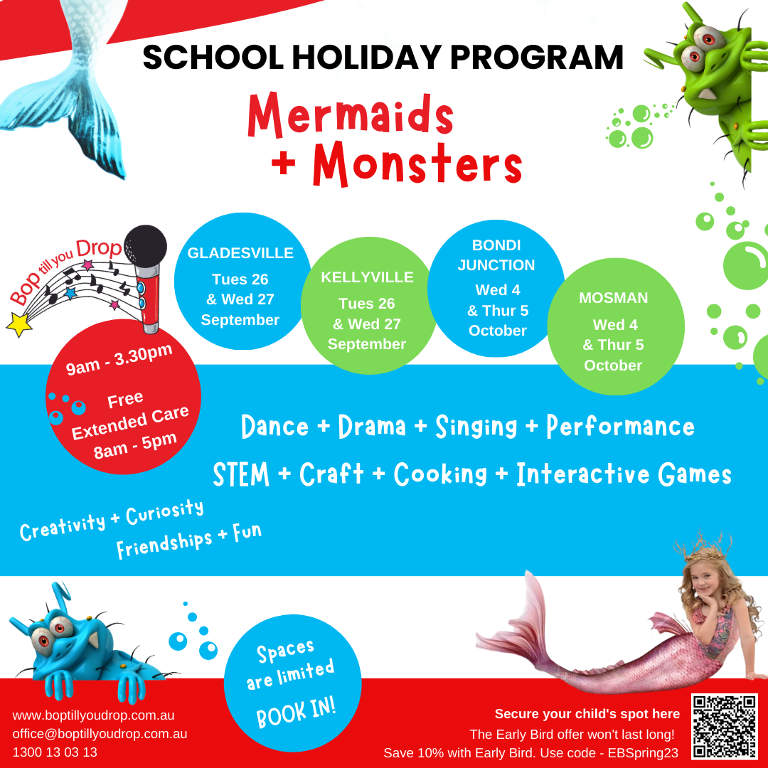 Bop till you Drop - Mermaids and Monsters 2 Day Holiday Program