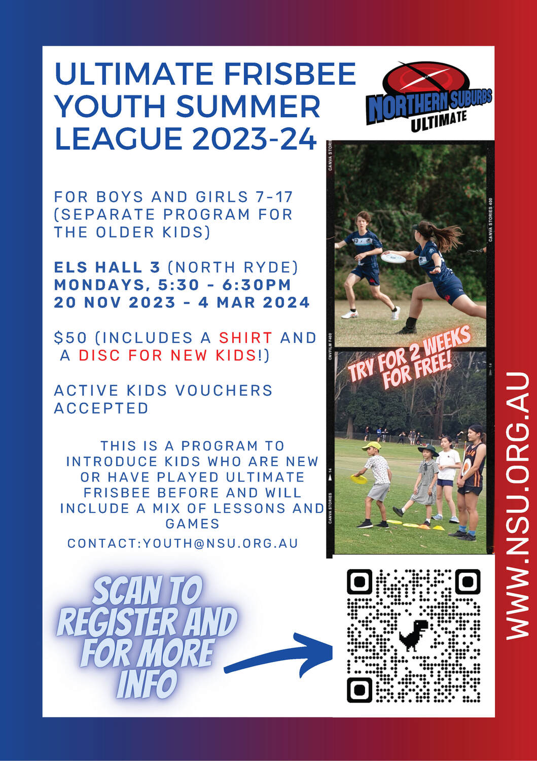 ULTIMATE FRISBEE YOUTH LEAGUE SUMMER - FREE TRIAL 2023/2024