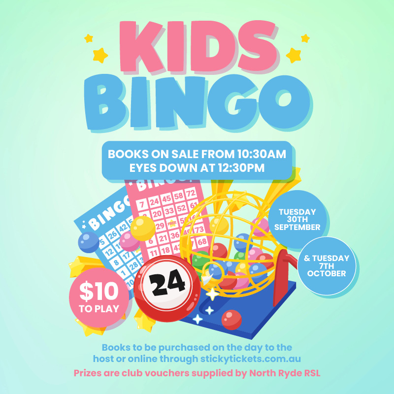 School Holidays Kids Bingo @ North Ryde RSL
